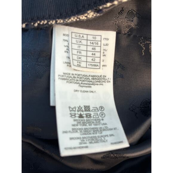 Brooks Brothers Boucle Jacket Size 10 Black White Plaid Tweed Academia Twee - Picture 7 of 9